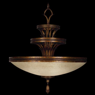 Three-Light Pendant in Variegated Bronze Finish