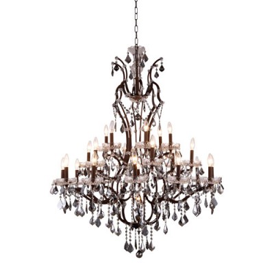Elena Rustic Intent 25-Light Chandelier with Silver Crystals
