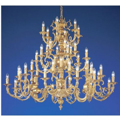  Bronze with Brown Patina Forty Eight-Light Chandelier