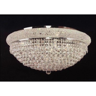 12 Light Crystal flush mount ceiling light with chrome finish