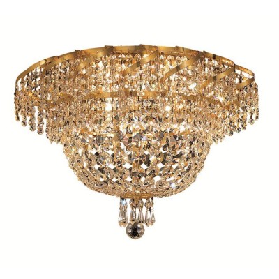 Belenus Gold Eight-Light 20-Inch Flush Mount with Royal Cut Clear Crystal