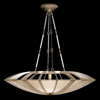 One-Light Pendant in Toned Silver Leaf Finish