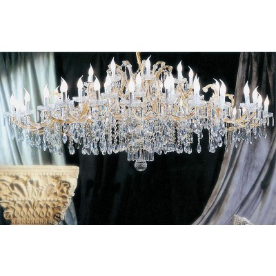 60 Lights Maria Theresa crystal chandelier dressed with clear crystals