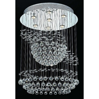7 light polished chrome Contemporary galaxy Crystal Chandelier 