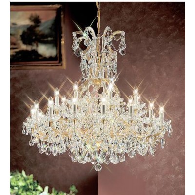 Gold Twenty Five-Light Chandelier with Crystalique Accents