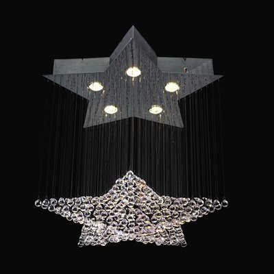  5 Light Andromeda Star Chandelier, Chrome