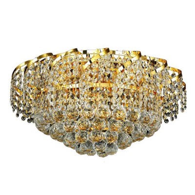 Belenus Gold Eight-Light 20-Inch Flush Mount with Royal Cut Clear Crystal