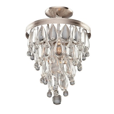 Silver Two-Light 11-Inch Wide Semi-Flush