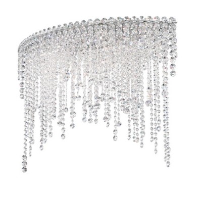 Schonbek Chantant Stainless Steel Six-Light Eye Medium Flush Mount with Clear Heritage Crystal