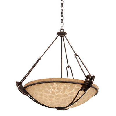 Grande Antique Copper Six-Light 45-Inch Wide Pendant