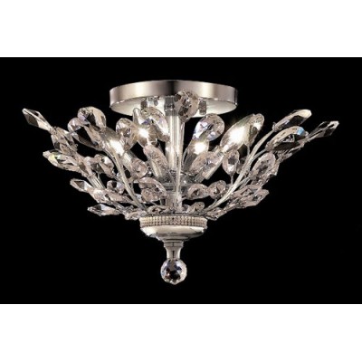 Chrome Four-Light 20-Inch Flush Mount with Royal Cut Clear Crystal