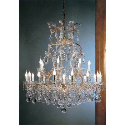22 Lights Maria Theresa crystal chandelier dressed with clear crystals