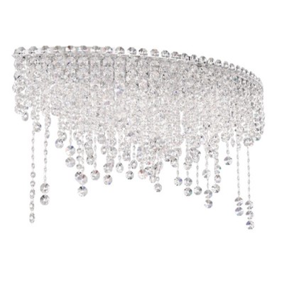 Schonbek Chantant Stainless Steel Six-Light Eye Short Flush Mount with Clear Heritage Crystal
