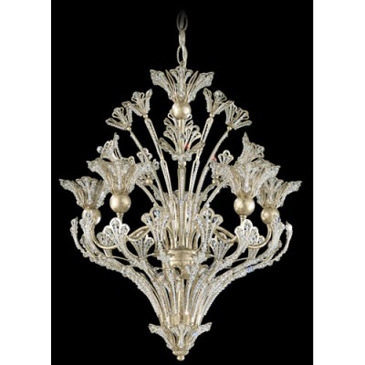 New Heirloom Silver Eight-Light Crystal Swarovski Elements Pendant, 20W x 22.5H x 20D