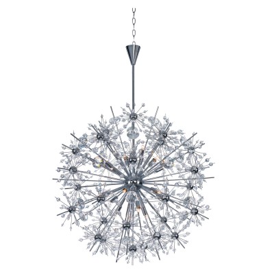 Polished Chrome 18-Light Single-Tier Chandelier