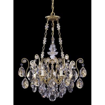  Gold Six-Light  Crystal Chandelier