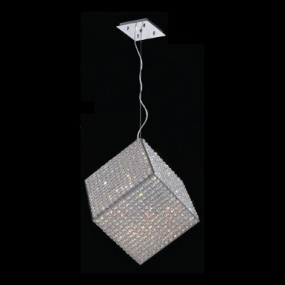 Corp Cube 13-Light Chrome Finish with Clear-Crystals Pendant
