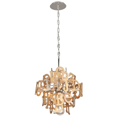 Stainless Steel and Multi-Leaf 18-Inch Four-Light Pendant