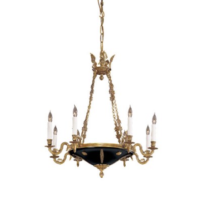 Vintage Eight-Light Dore Gold Chandelier