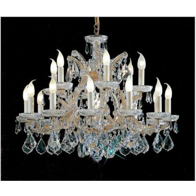 Olde World Gold Sixteen-Light Chandelier with Crystalique Accents
