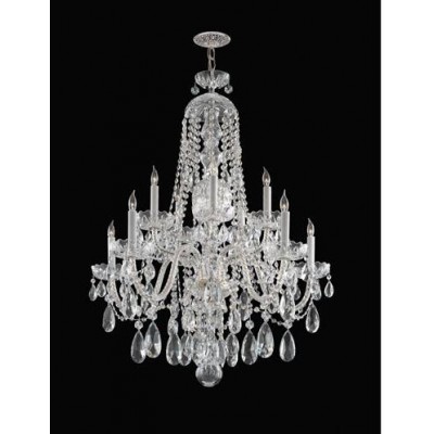  Polished Chrome Five-Light Swarovski Elements Crystal Chandelier