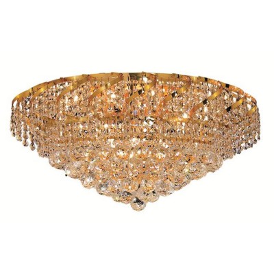  Belenus Gold Eighteen-Light 26-Inch Flush Mount with Royal Cut Clear Crystal