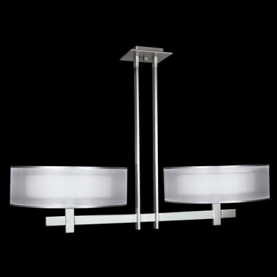 Six-Light Island Pendant in Silver Leafed Finish