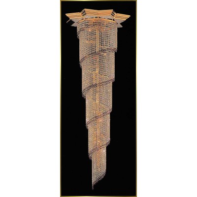 Entryway/ foyer spiral crystal chandelier in gold plated finish