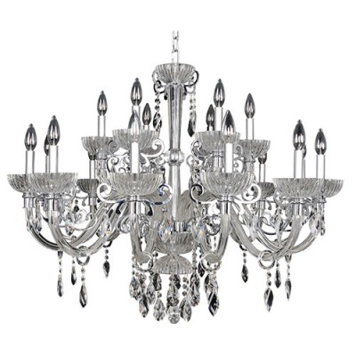  La Valle Chrome 18-Light 38-Inch Wide Chandelier with Firenze Clear Crystal