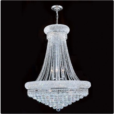 Chrome Finish with Clear-Crystals Chandelier
