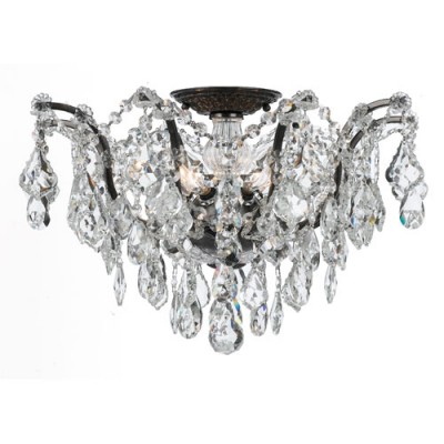 Bronze Five-Light Semi-Flush Mount Fixture