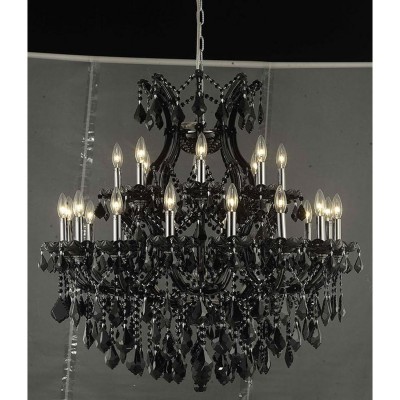  Black 25-Light Chandelier with Jet Black Royal Cut Crystal