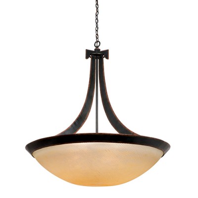 Copenhagen Antique Copper 40-Inch Wide Six-Light Pendant