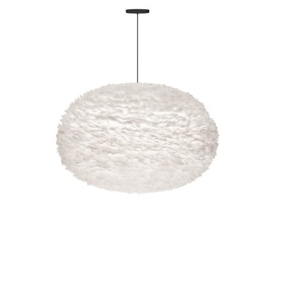 Inc Eos XXL White Pendant with Black Canopy