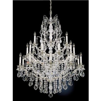 Silver 25-Light Clear Legacy Collection Chandelier, 40W x 48H x 40D