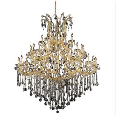 Gold Forty-Nine Light 60-Inch Chandelier with Royal Cut Clear Crystal