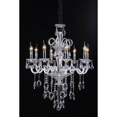 Polished chrome 8 light traditional crystal Chandelier 