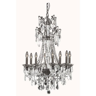  Imperia Dark Bronze Eight-Light Chandelier with Swarovski Elements Crystal