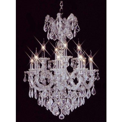 12 Lights Maria Theresa crystal chandelier dressed with clear crystals