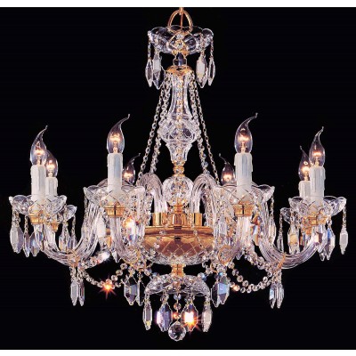 Gold plated 8 Lights Bohemian Crystal chandelier 