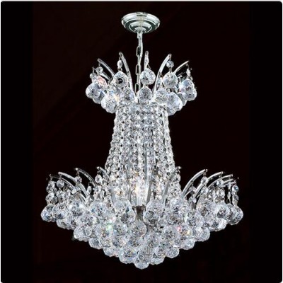 Four-Light Chrome Finish with Clear-Crystals Chandelier