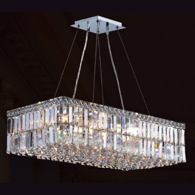 Corp Cascade 16-Light Chrome Finish with Clear-Crystals Chandelier