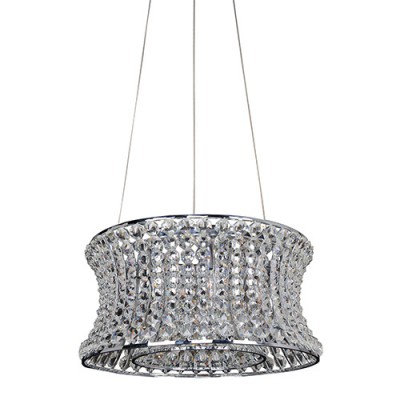 Chrome Six-Light Round Drum Pendant