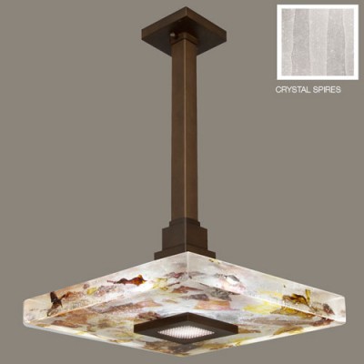 Crystal Bakehouse One-Light Pendant in Bronze Finish with Handcrafted, Polished Block of Crystal Shards