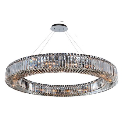 Chrome 18-Light Round Pendant with Firenze Clear Crystal