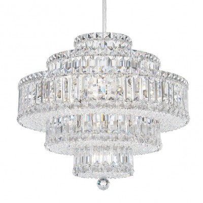 Contemporary Crystal Chandelier in polished chrome finish