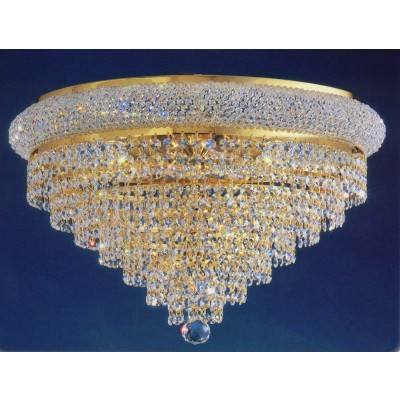 crystal flush mount ceiling light with 25% full lead crystals
