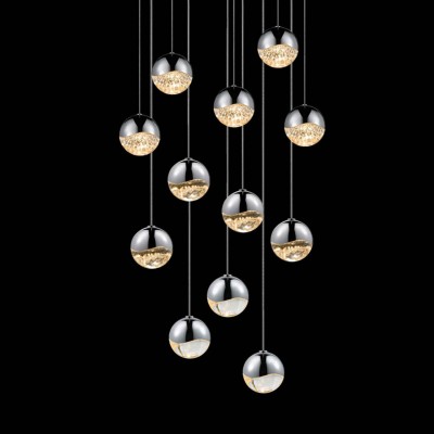 Polished Chrome 12-Light LED Pendant