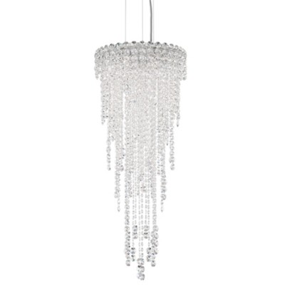 Stainless Steel Four-Light Round Medium Pendant with Clear Heritage Crystal