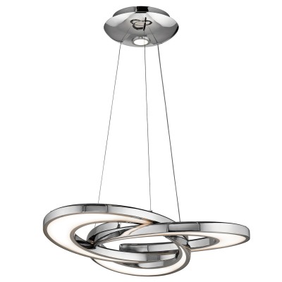 Chrome 28-Inch Three-Light LED Pendant